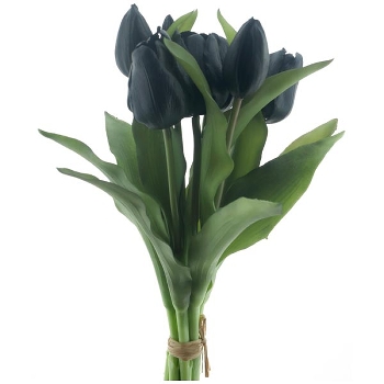 Tulpen Bund ArtificialNature, schwarz, Kunststoff, 31 cm