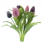 Tulpen Bund ArtificialNature, lila/pink/grün, 31 cm