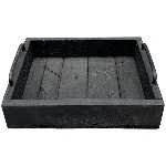 Tablett Bloom, schwarz, Holz/Metall, 25x20x8 cm