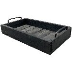 Tablett Bloom, schwarz, Holz/Metall, 35x20x8,5 cm