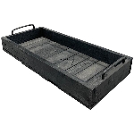 Tablett Bloom, schwarz, Holz/Metall, 45x20,5x8,5 cm