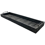 Tablett Bloom, schwarz, Holz/Metall, 75x20x8,5 cm