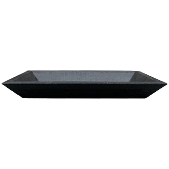 Tablett Bloom, schwarz, Holz, 25x16x3 cm