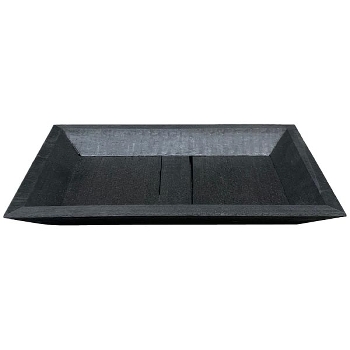 Tablett Bloom, schwarz, Holz, 25x16x3 cm