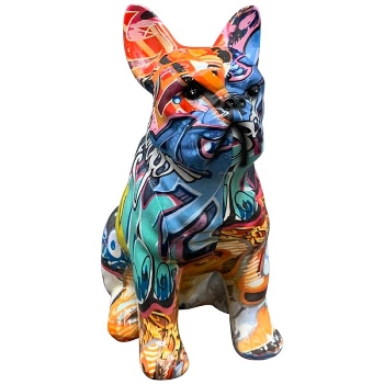 Hund Lilian, bunt, Polyresin, 16,5x11,2x21,7 cm
