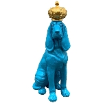 Hund Lilian, blau, Polyresin, 11,5x7,5x24 cm