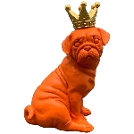 Hund Lilian, orange, Polyresin, 14x10x21 cm