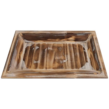Tablett Bloom, natur, Holz, 25x16x3 cm