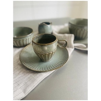 KaffeTasse couper, grün, Stoneware, 12,2x9,5x9 cm