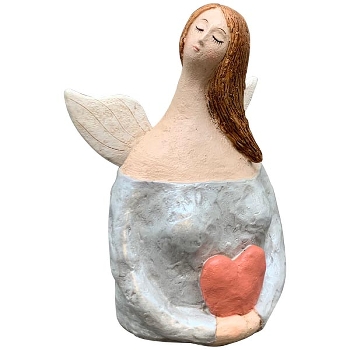 Engel CrivA, blau, Polyresin, 16x12,5x23 cm