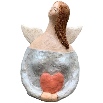 Engel CrivA, blau, Polyresin, 16x12,5x23 cm