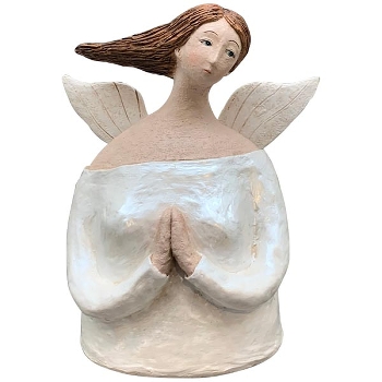 Engel CrivA, weiß, Polyresin, 20x13,5x23,5 cm