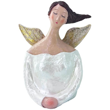 Engel CrivA, weiß, Polyresin, 22x16x25 cm