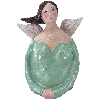 Engel CrivA, blau, Polyresin, 22,5x17x27 cm