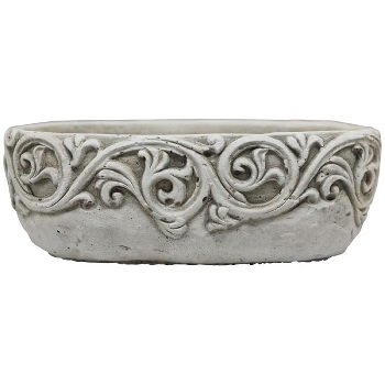 Jardiniere Valo, creme, Zement, 21x10,5x7,5 cm