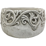Topf Valo, creme, Zement, 14,5x14,5x8,5 cm