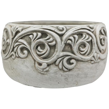 Topf Valo, creme, Zement, 18,5x18,5x10,5 cm