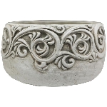 Topf Valo, creme, Zement, 18,5x18,5x10,5 cm