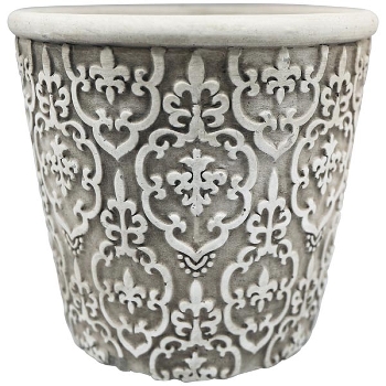 Topf Valo, creme, Zement, 17,5x17,5x16 cm