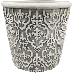 Topf Valo, creme, Zement, 17,5x17,5x16 cm