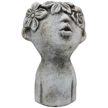 PflanzKopf Valo, grau, Zement, 13x17,5x12 cm