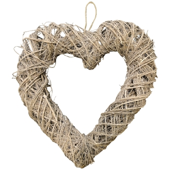 Herz Willow, braun, Rattan, 80x70x14 cm