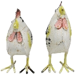 Huhn und Henne Kanu, Metall, 11x5x11 cm, 8x6x11 cm