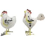 Huhn und Henne Kanu, Metall, 11x5x11 cm, 8x6x11 cm