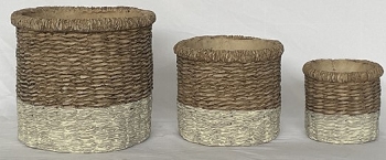 Topf DUR, beige, Zement, 18,3x18,3x16 cm