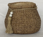 Topf DUR, beige, Zement, 16,7x16,7x13 cm