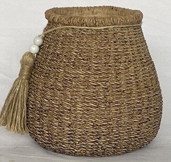 Topf DUR, beige, Zement, 17x16,7x16,5 cm