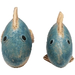 Fisch Océan, blau, Stoneware, 20,4x8x12,4 cm