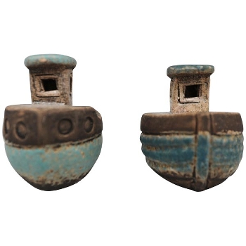 Boot Océan, blau, Stoneware, 8,5x5,9x7,8 cm