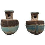 Boot Océan, blau, Stoneware, 8,5x5,9x7,8 cm
