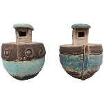 LED Boot Océan, blau, Stoneware, 10,2x8,7x9,2 cm