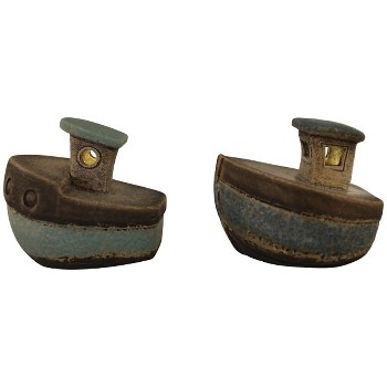 LED Boot Océan, blau, Stoneware, 10,2x8,7x9,2 cm