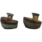 LED Boot Océan, blau, Stoneware, 10,2x8,7x9,2 cm