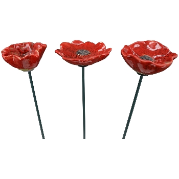 BlumenStecker Marta, rot, Stoneware, 5,1x4,9x41 cm