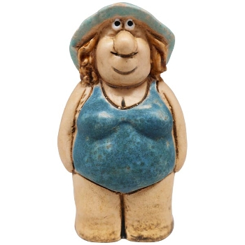 BadeFrau Océan, Stoneware, 6,6x5x11,6 cm