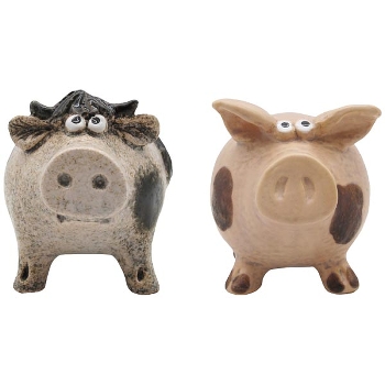 Schwein und Kuh Marta, Stoneware, 8,4x6x7,2 cm