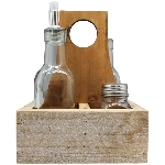 Salz/Pfeffer/Öl/Essig Verrerie, natur, Glas/Holz, 15x15x20 cm