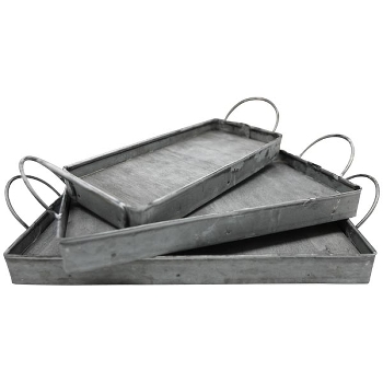 TablettSet/3 Junker, zink, Metall, 20x9,5x5,5 cm, 23x13x5,5 cm