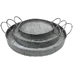 TablettSet/3 Junker, zink, Metall, 14,5x14,5x5 cm, 19,5x19,5x5,5 cm