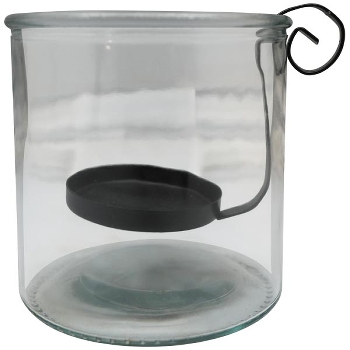 KerzenHalter Verre, klar, Glas/Metall, 12x12x12 cm