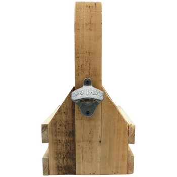 BierKasten mit Flaschenöffner Antiquité, natur, Holz/Metall