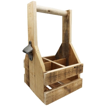 BierKasten mit Flaschenöffner Antiquité, natur, Holz/Metall