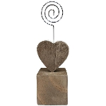 KartenHalter Dost, weiß/natur, Holz/Metall, 4,4x4x14 cm