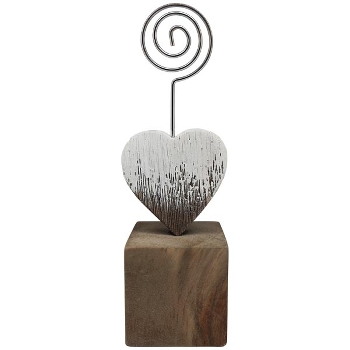 KartenHalter Dost, weiß/natur, Holz/Metall, 4,4x4x14 cm