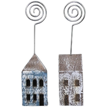 KartenHalter Haus LaMer, Holz/Metall, 3,5x3,3x14 cm