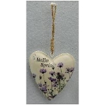 HerzHänger LesFleurs, creme/lila, Metall, 10x1,3x10,5 cm